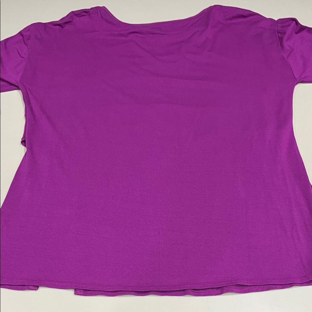 Halston Magenta Scoop Neck Top Medium - Picture 7 of 9